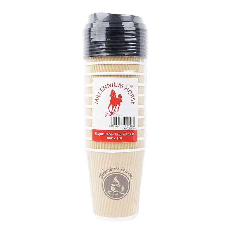Showa Ripple Paper Cup with Lid 8oz
