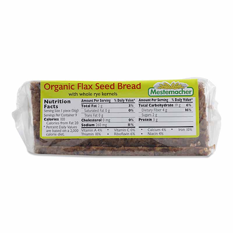 Mestemacher Organic Flaxseed Bread, 0.5Kg