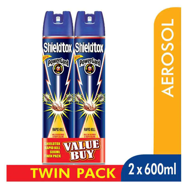 Shieldtox PowerGard Rapid Kill Insect Spray 2sX600ml