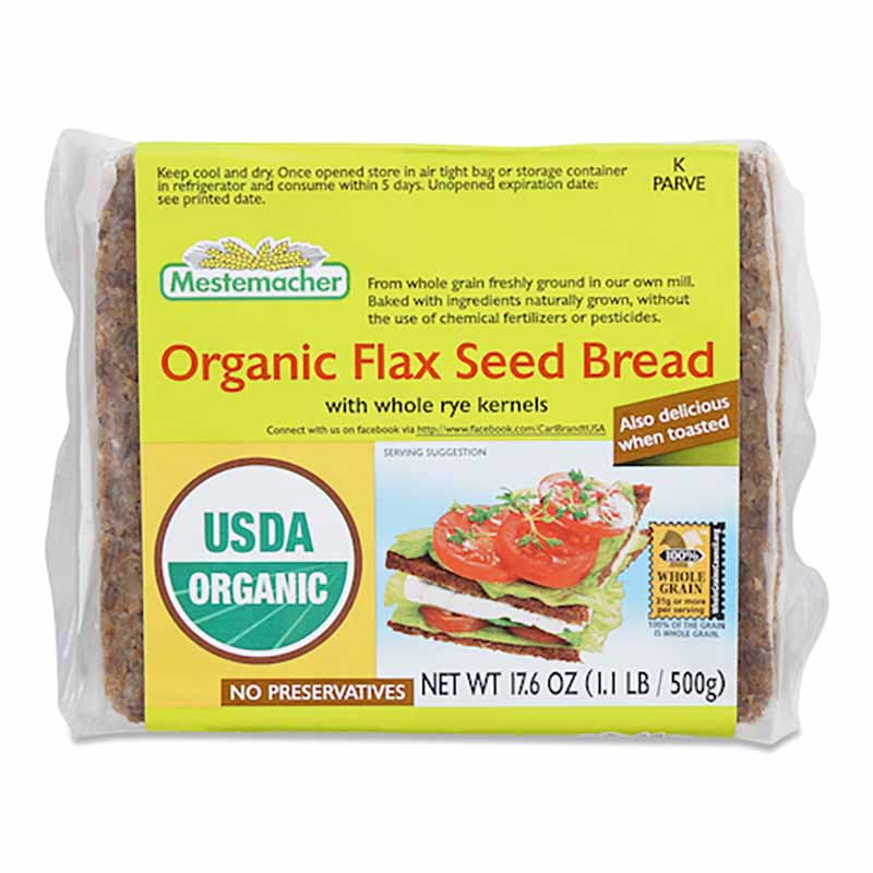 Mestemacher Organic Flaxseed Bread, 0.5Kg
