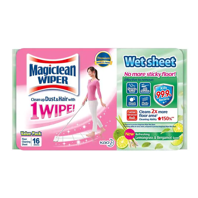 Magiclean Wiper Wet Sheet Lemongrass 16S