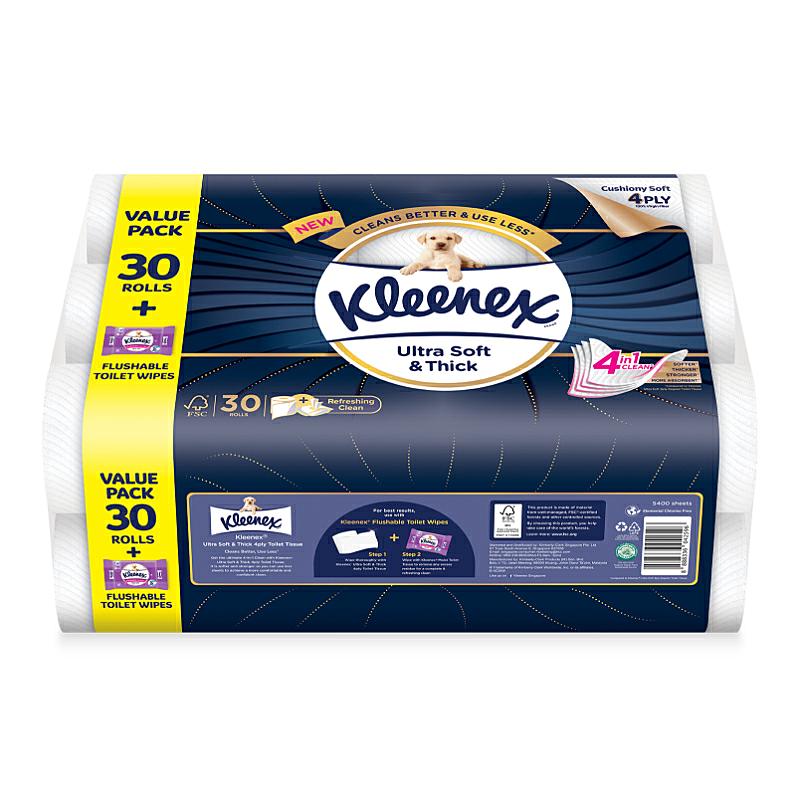 Kleenex 4Ply Ultra Soft Bathroom 30Rx180s+40s