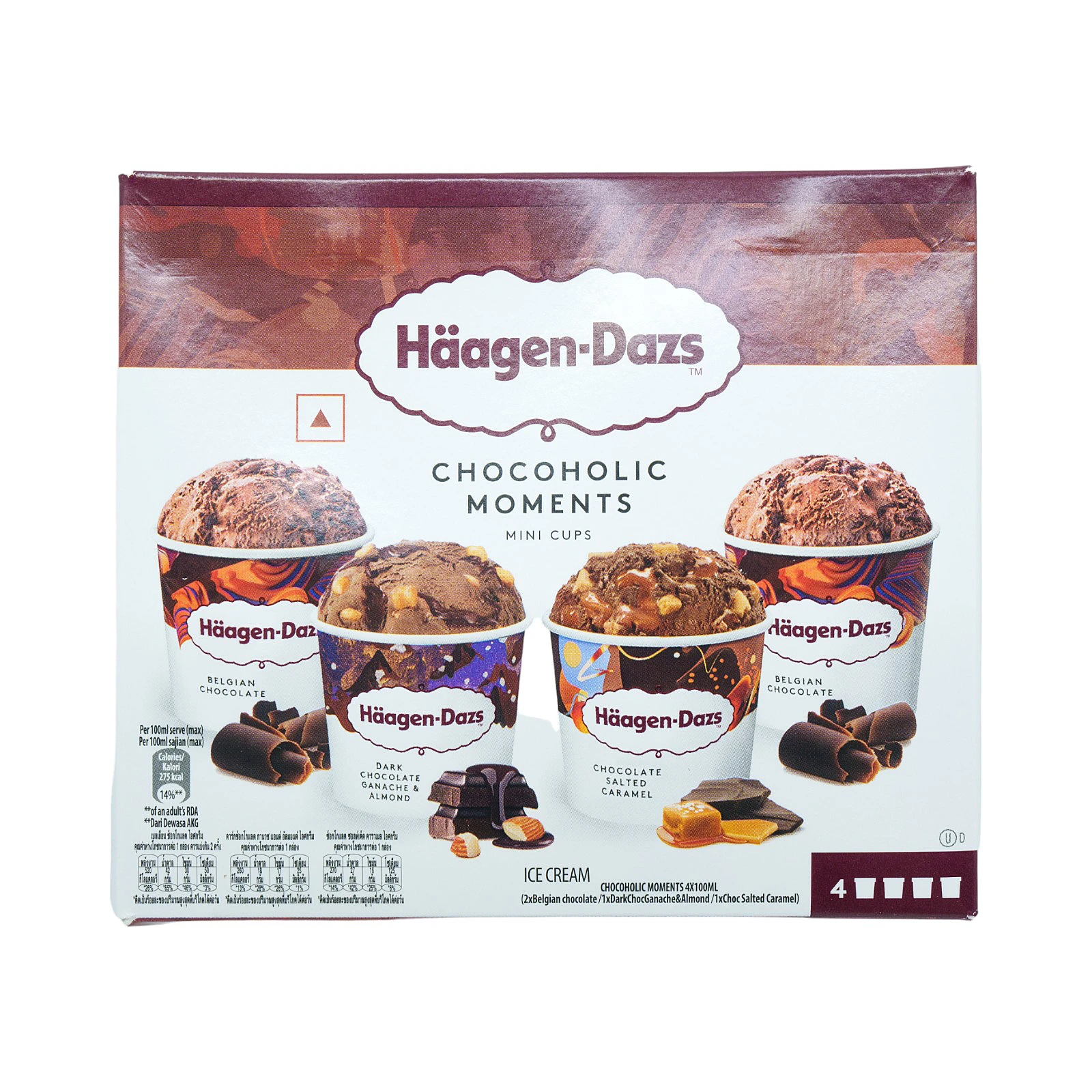 Haagen Dazs Chocoholic Moments, 4 X 100ml
