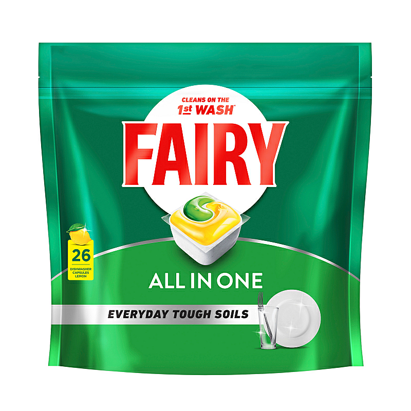 Fairy All In One Dishwasher Capsules, 26Pack