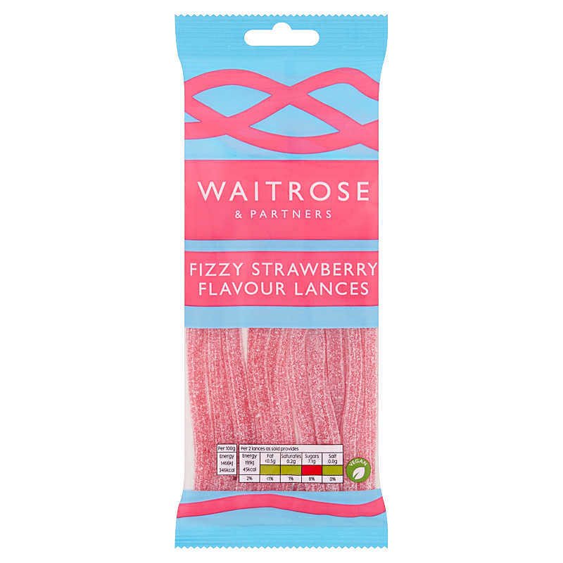 Waitrose Fizzy Strawberry Flavour Lances, 65g