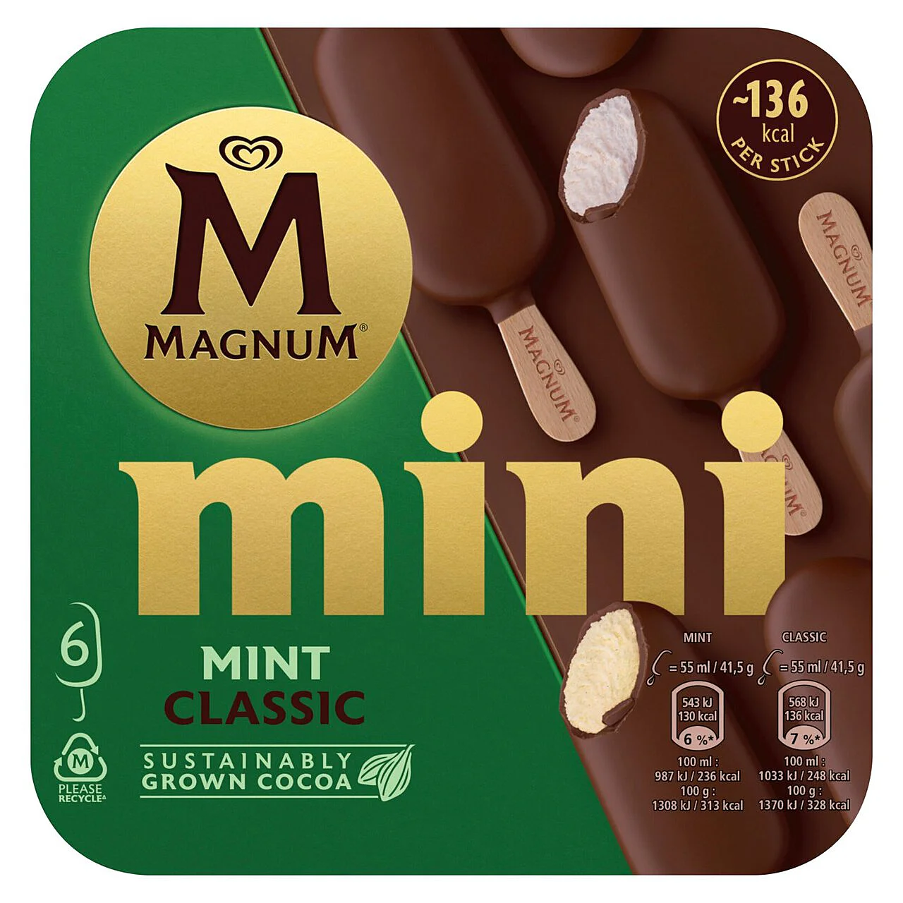 Magnum Mini Classic Dark Mint 6 x 60ml