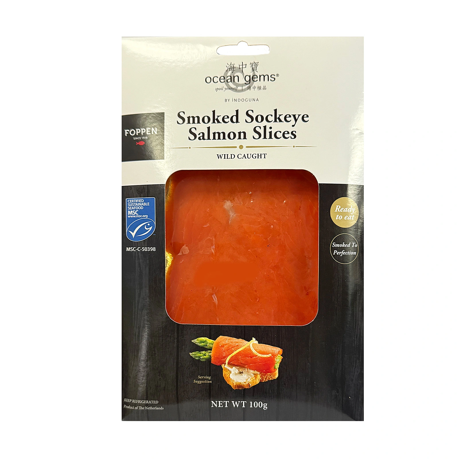Foppen Smoked Sockeye Salmon 100g