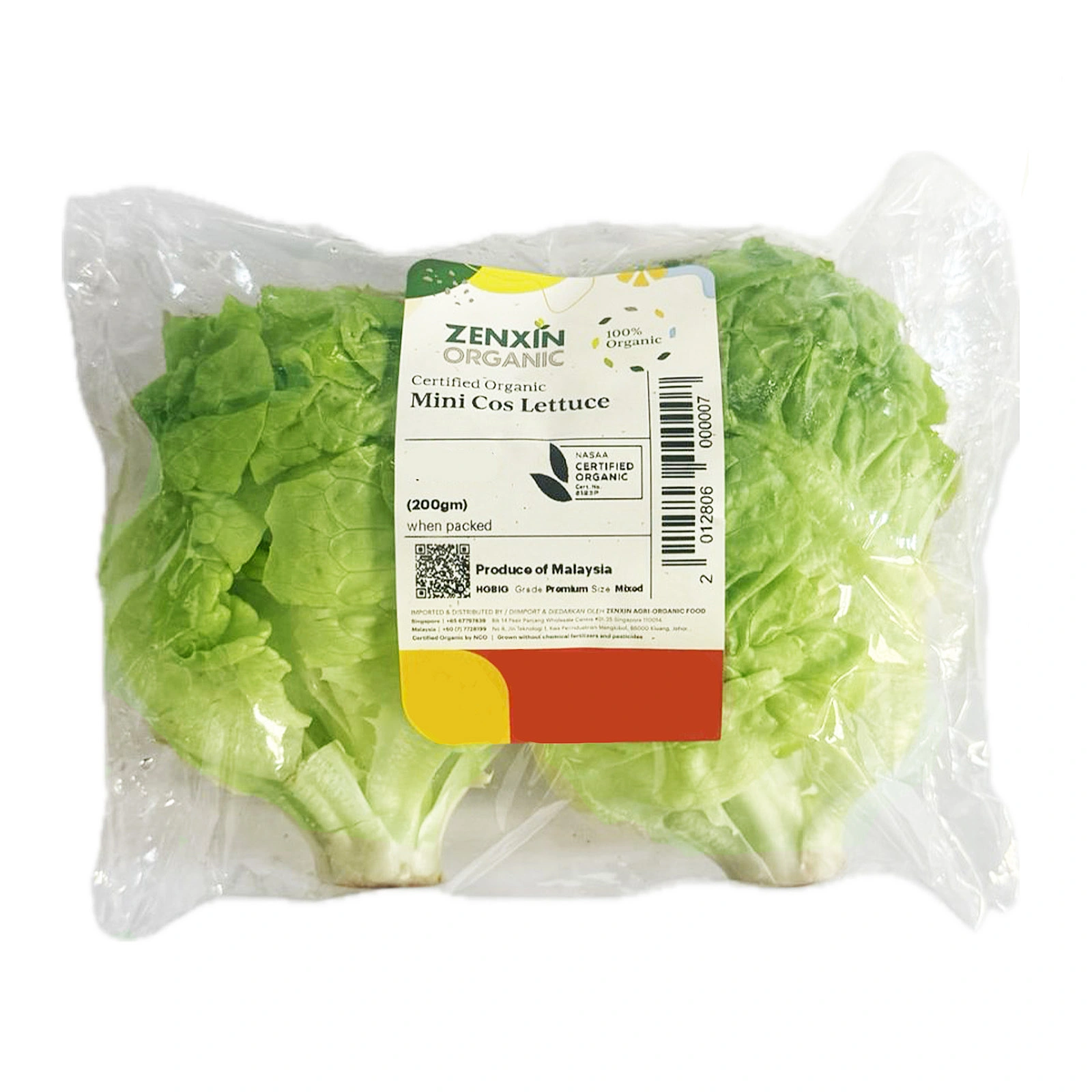 Zenxin Organic Mini Cos Lettuce 200g
