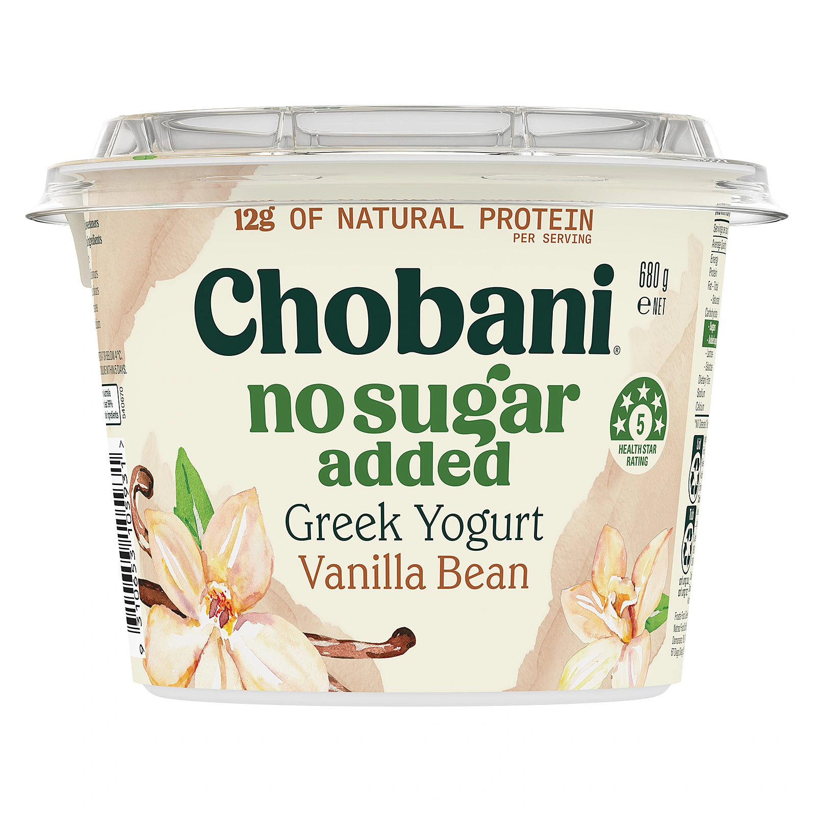 Chobani No Sugar Added Vanilla Yogurt 680g